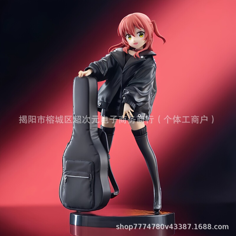 跨境新品 孤独摇滚吉他 站姿手办 二次元美少女动漫潮玩模型摆件|undefined