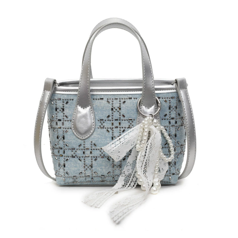 Summer denim small bag, fashionable handheld shoulder bag, city style