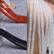 天然白玛瑙隔片散珠 手工DIY手链饰品红玛瑙配饰隔珠玉髓算盘珠