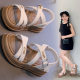Girls' Platform Sandals 2025 Summer New Arrival Little Girl Fashion Princess Sandals One-Word Cross Stylish Roman Shoes