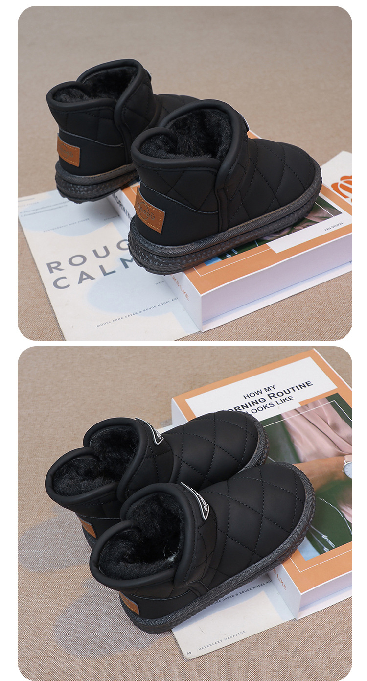 Kinder Mädchen Schuhe, warme 2024 Winter neue Schneestiefel, mittlere und große Kinder Plüsch dicke Baumwolle kurze Stiefel_voghion.com