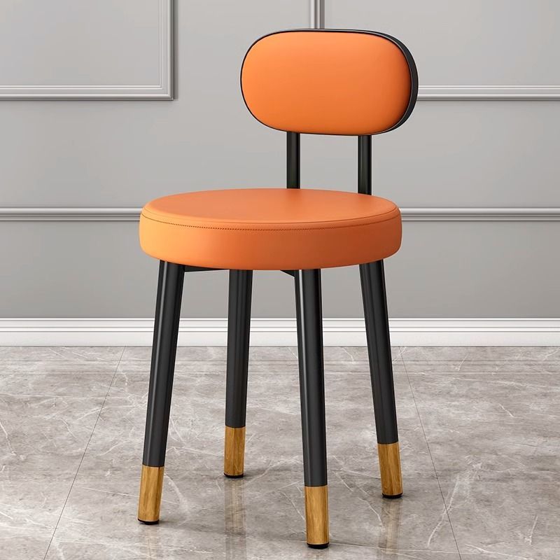Casa ligera de lujo red alta sensación taburete redondo moderno simple manicuría silla de vestir respaldo de la chica dormitorio maquillaje de cama