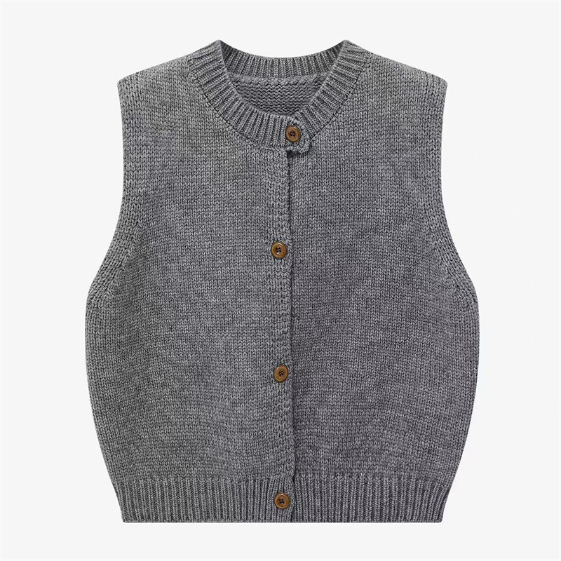 Soft and comfortable, round-neck, 100% pure wool knitted vest cardigan for women, loose-fitting, sleeveless, can be worn as a base layer or outerwear Soft and comfortable, round-neck, 100% pure wool knitted vest cardigan for women, loose-fitting, sleeveless, can be worn as a base layer or outerwear