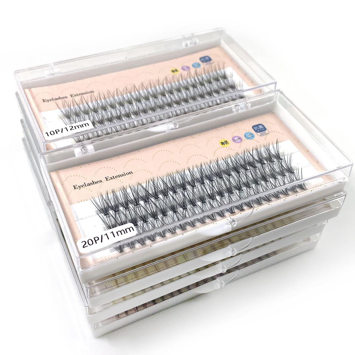 3 Rows 10P Barbie Hair Segmented Simulation Self-Grafting Individual False Eyelash False Eyelashes Soft Single Cluster Planting Self-Grafting Eyelashes