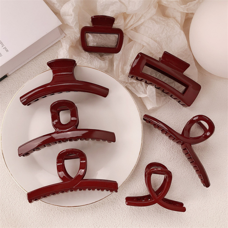 Fiesta festiva anchora clip rojo de cabello de cabeza detrás clip de agarre de cabello de tiburón grande clip de cabello de tarjeta de cabello para mujeres