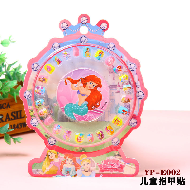 Genuino autorizado de los niños de dibujos animados de diamantes Pegatinas de oído hielo princesa uñas pegatinas chica uñas pegatinas con lima de uñas