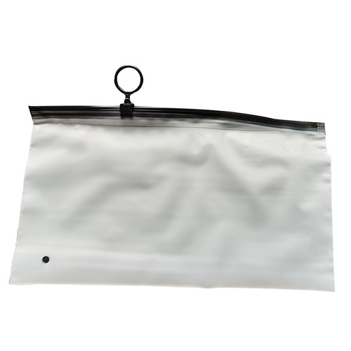 CPE frosted horizontal version black pull-tab garment bag Sports bra self-sealing clothing pull-tab zipper bag can be printed with logo