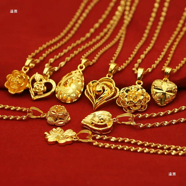 Women's Water Drop Pendant Necklace, Female Rich Flower, Open Water Ripple Rose Clavicle Chain, Fashionable and Versatile Manufacturer Wholesale