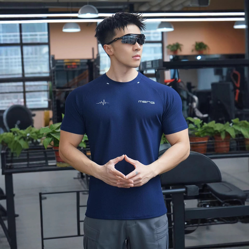 Men's Summer Lightweight Short-Sleeve T-Shirt for Gym and Fitness, Round Neck, Solid Color, Breathable, Quick-Dry, Stretchy, Similar to Lulu Men's Summer Lightweight Short-Sleeve T-Shirt for Gym and Fitness, Round Neck, Solid Color, Breathable, Quick-Dry, Stretchy, Similar to Lulu