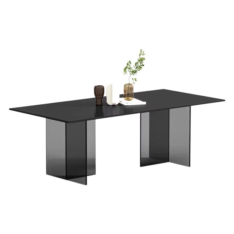 Acrílico Placa de roca mesa de comedor luz negro puro lujo moderno Internet simple celebridad pequeño apartamento colgante suspensión rectangular mesa de comedor y silla