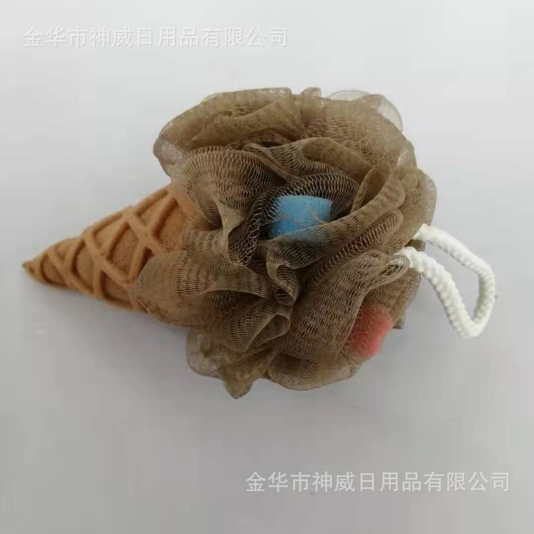 (2개) 창조적 인 귀여운 부드러운 스폰지 목욕 꽃 시뮬레이션 아이스크림 목욕 SQ 비 마찰 스폰지