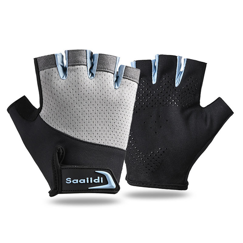 Guantes de Ciclismo de Medio Dedo de Malla Transpirable Antideslizante para Deportes