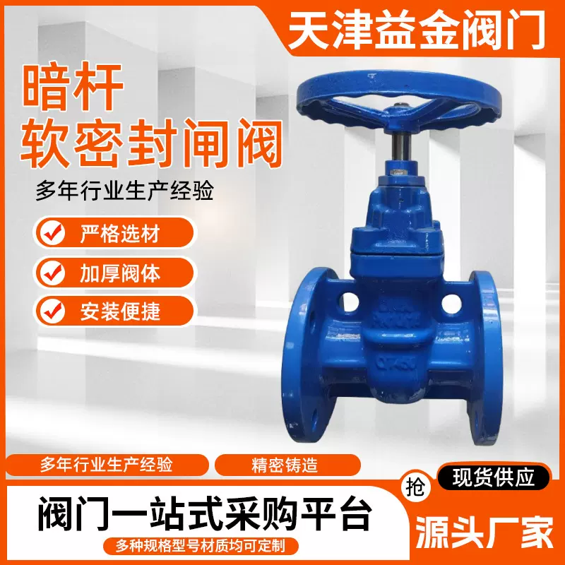 暗杆软密封闸阀Z45X-16Q消防法兰闸阀弹性座封球墨铸铁闸门阀门