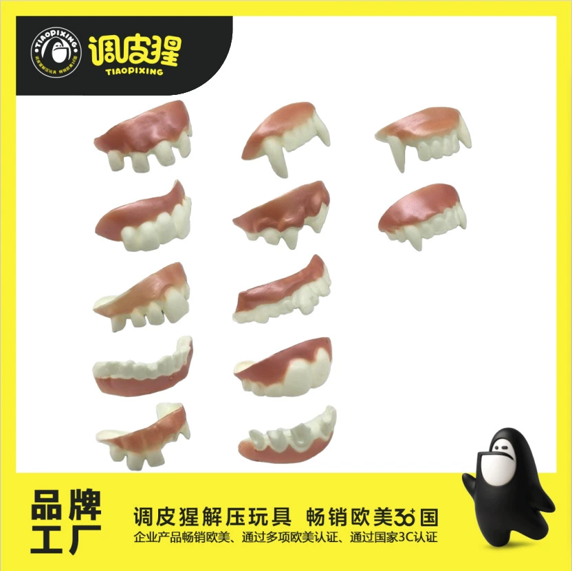 Трюк игрушки Зубы вампира Двери зомби Бак Зубы Забавный трюк Хэллоуин Забавные протезы