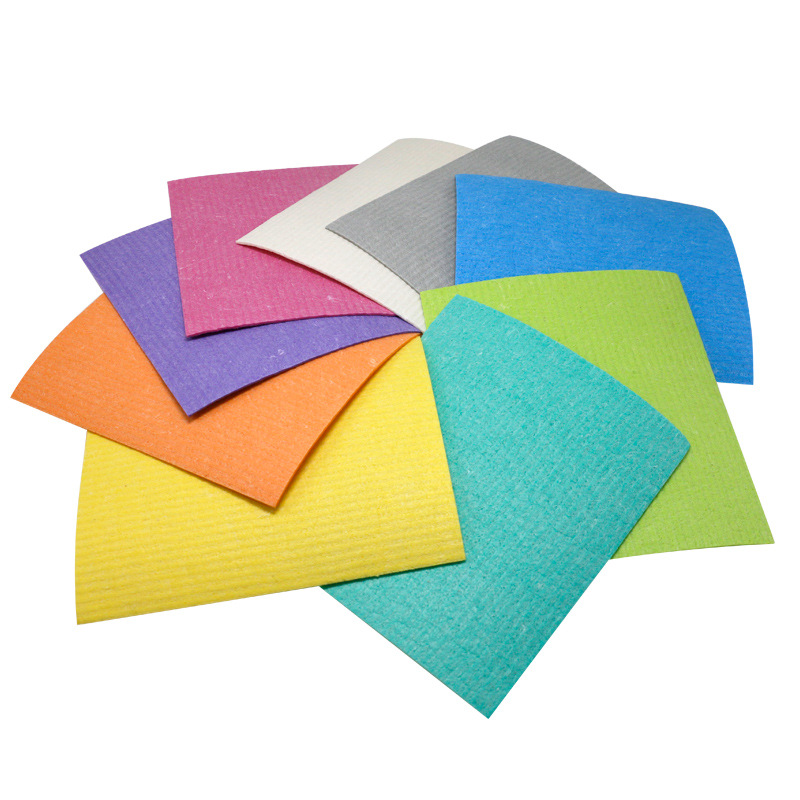 Leche de madera alemana transfronteriza, paño de algodón, color, pulpa de madera, esponja de algodón, estropajo, suministros de limpieza de cocina, paño de cocina, paño de cocina