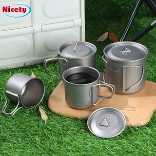 定制户外钛杯露营水杯用品纯钛杯子 野营喝水装备炊具带盖可折叠