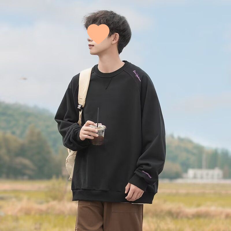 三点水重磅卫衣美式高街设计感圆领打底衫内搭上衣秋季2025新款