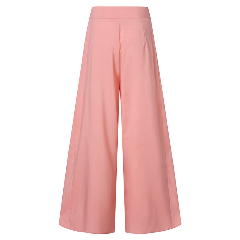 2026 Spring And Summer OL Women's Solid Color High Waist Wide Leg Pants Skinny Thin Casual Pants_ecoleips.com