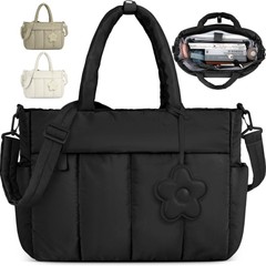 Amazon 新しい女性のハンドバッグフグラップトップワークバッグ 15.6inch キルティング旅行ハンドヘルド