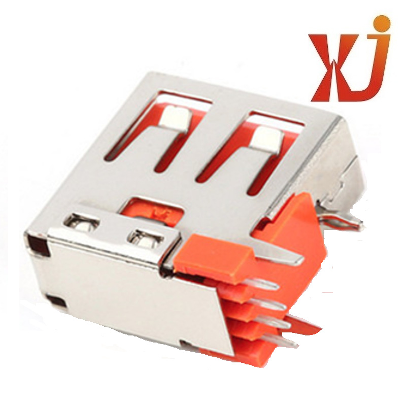 迷你USB插座侧插  4pin USB接口A母 大电流USB母座2.0 A型USB端子