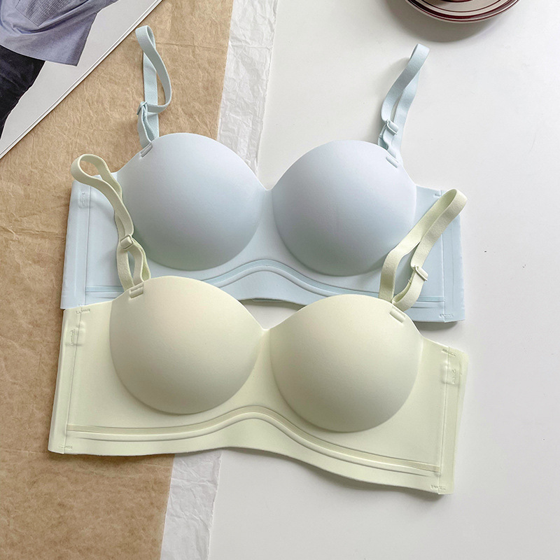 Expansión exterior sin tirantes ropa interior antideslizante push-up tubo superior pequeño pecho grande sin costuras inalámbrico anti-flacidez sujetador de mama