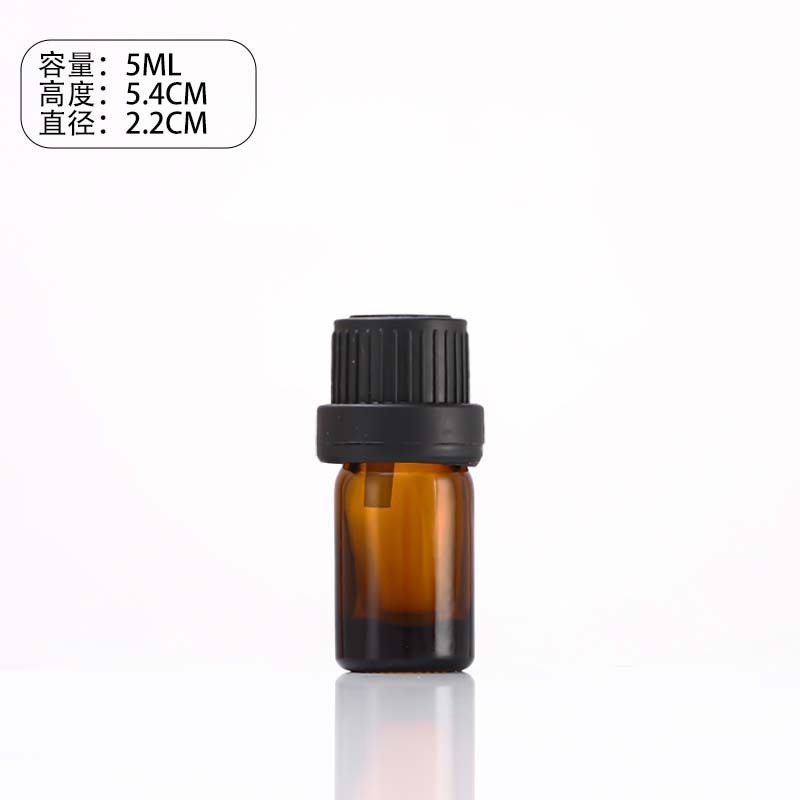 Cubierta antirrobo 10ml Brown botella de aceite esencial 20ml botella de vidrio 5ml botella cuentagotas perfume sub-embalaje botella de vidrio de aromaterapia