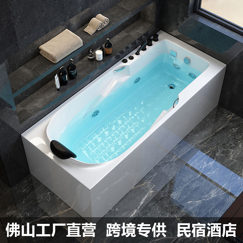 Acrylic Thermostatic Whirlpool Massage Bathtub for Hotels and Home Use, Japanese-Style Deep Soaking Bathtub for Small Apartments Acrylic Thermostatic Whirlpool Massage Bathtub for Hotels and Home Use, Japanese-Style Deep Soaking Bathtub for Small Apartments