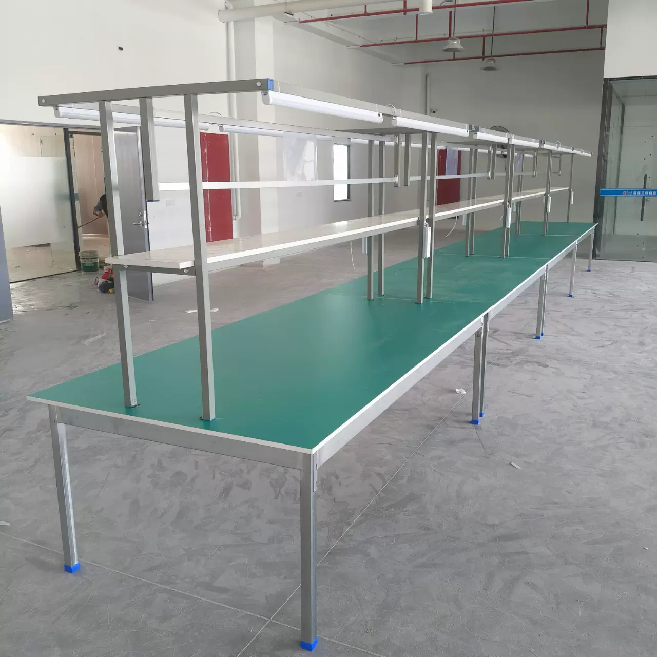 防静电工作台 车间流水线操作台 带灯装配桌