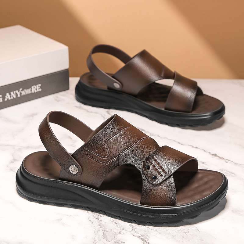 Sandalias para hombre verano nuevo estilo transpirable conducción exterior deportes ocio zapatos de playa antideslizantes resistentes al desgaste zapatillas ligeras y cómodas