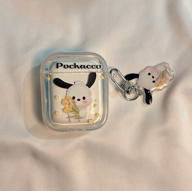 Phantom Shell Cute Pacha Dog Airpods1/2nd Generation Headphone Protective Cover Apple 3rd Generation Pro Headphone Soft Shell Transparent