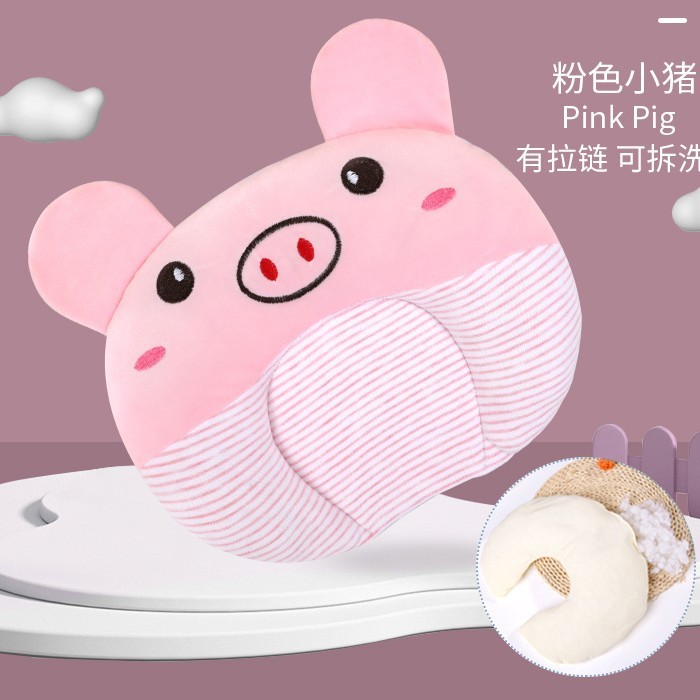 現物の赤ちゃんの定型枕の偏り防止のビロードの赤ちゃんの枕の円形の新生児の枕は四季を通じて取り外し可能です。|undefined