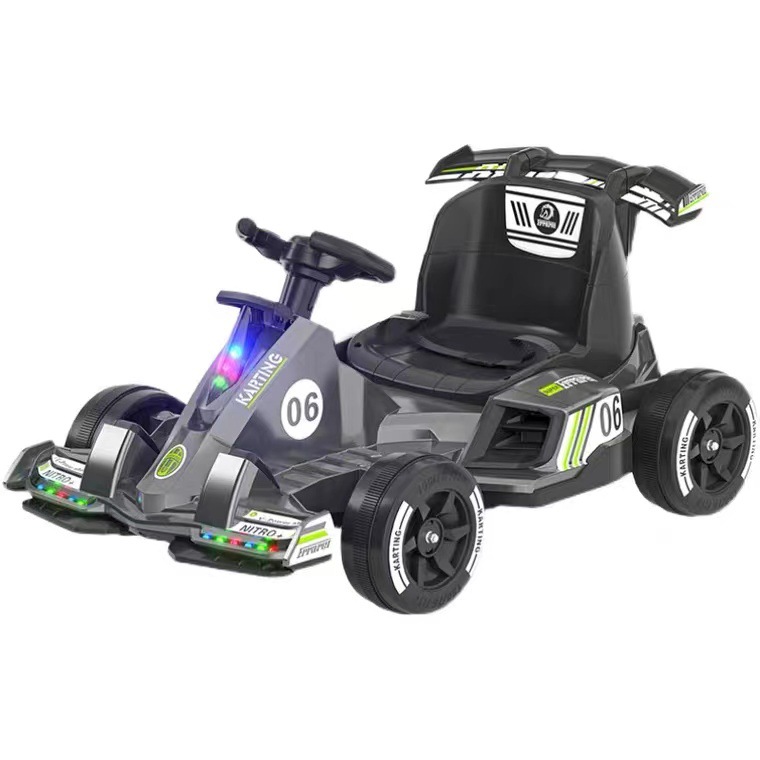Carretín de kart para niños, coche eléctrico de cuatro ruedas, coche de control remoto, coche de juguetes recargables para niños, coche para personas