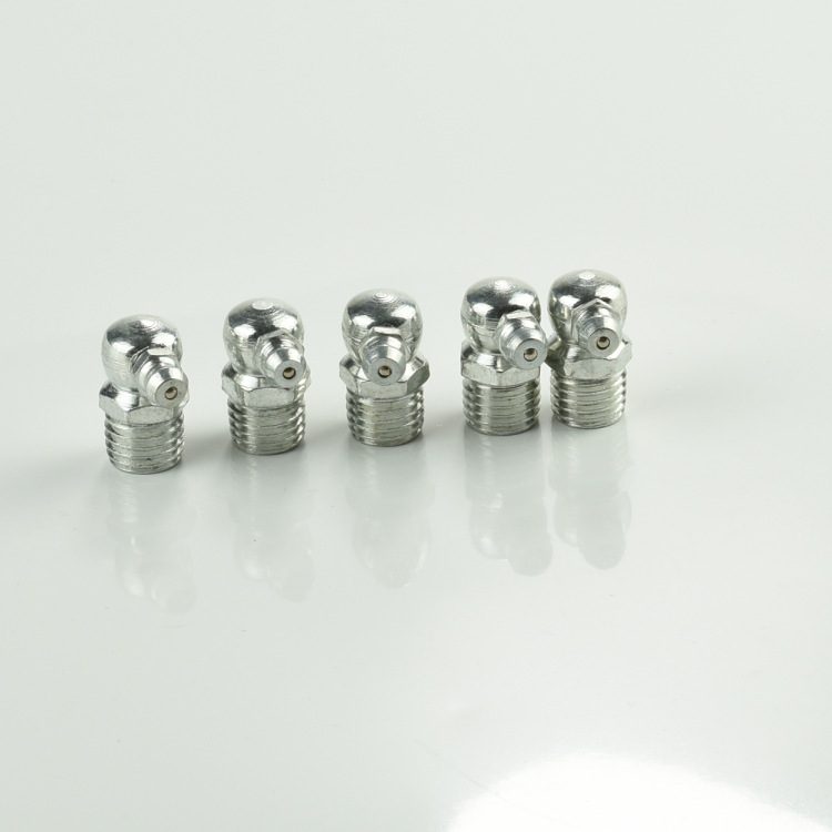Boquilla de grasa estándar nacional M6M8M10M12 recta curva 90 grados boquilla de aceite de hierro galvanizado boquilla de grasa pistola accesorios al por mayor