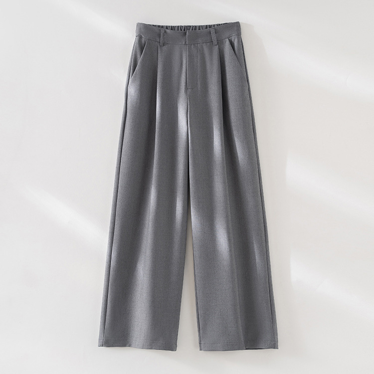 【Gao Zhi Feng】Comfortable Drape High-Waisted Slimming Wide-Leg Pants for Women, Spring Season Elegant Workwear Straight-Leg Trousers Casual Pants