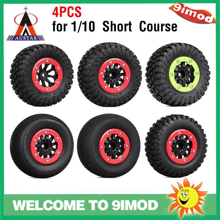 AUSTAR 1/10车胎 短卡轮胎 110MM免粘车轮 Slash山鼠维卡10SC雷魔