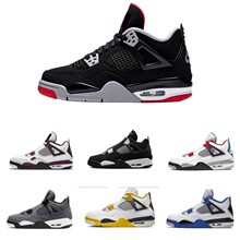 莆田跨境AJ4大巴黎实战篮球鞋乔4北卡蓝百搭男女气垫运动篮球鞋