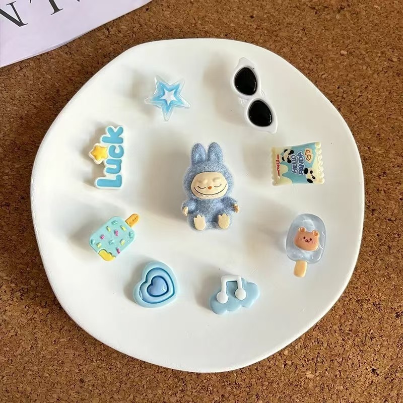 新しいラブブーパンプスバックル漫画クロスボーダーブブぬいぐるみ靴花アッパー装飾ファスナーアクセサリー取り外し可能|undefined