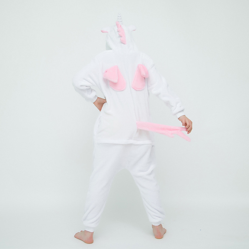 Otoño e Invierno de los niños de dibujos animados animal de una pieza pijamas Arco Iris Tianma franela León lindo manga larga homewear apoyo