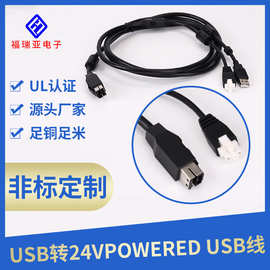 工厂定制USB连接线扫描枪专用连接线USB转24VPOWERED端子线USB线