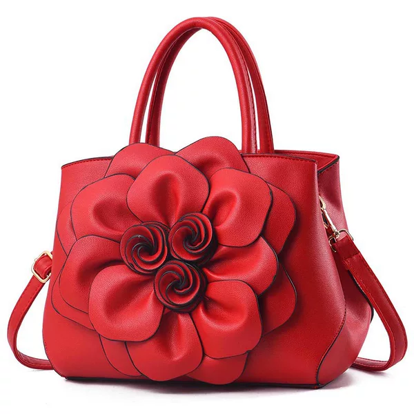 Women's Bag New Style European and American Simple and Elegant Ladies' Handbag Fashionable Rose Flower Large Capacity Shoulder Crossbody Bag Wholesale