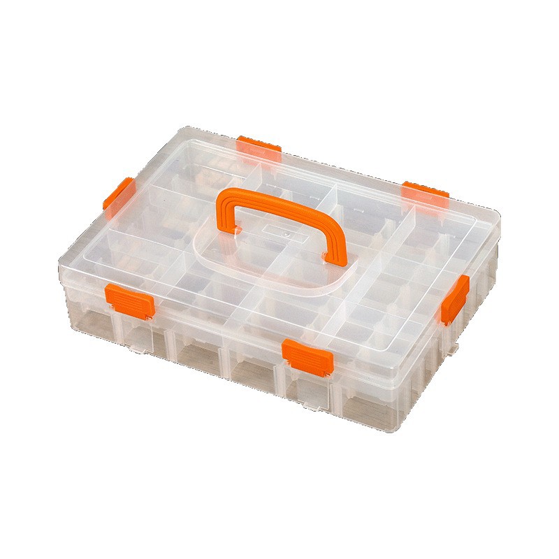 Caja de almacenamiento de piezas Green Forest Caja de tornillo Caja de herramientas Accesorios de perforación desmontables de plástico transparente Caja de clasificación portátil de hardware