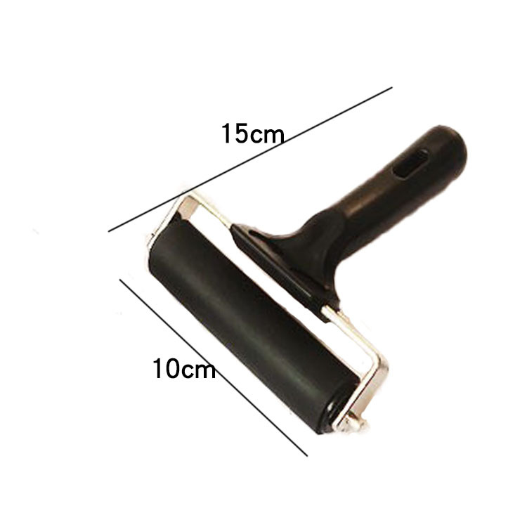 Excluso transfronterizo rodillo de impresión rodillo de tinta mango de plástico impresión de aceite rueda de goma herramienta de pintura de tablero de madera rodillo de pegamento de tinta