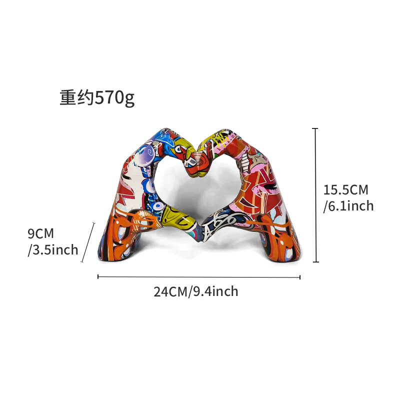 Internet celebridad graffiti amor gesto decoración hogar sala de estar Oficina escritorio exposición resina artesanía decoraciones