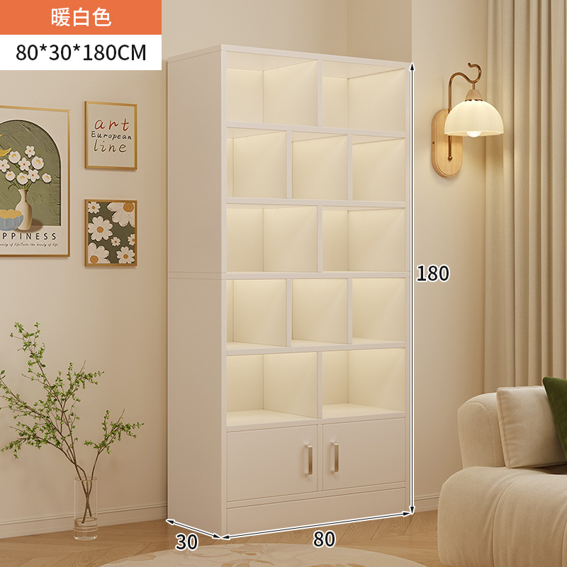 Estante de libros doméstico moderno y simple almacenamiento de suelo integrado contra la pared armario de almacenamiento sub-salón de estar mostrador de libros