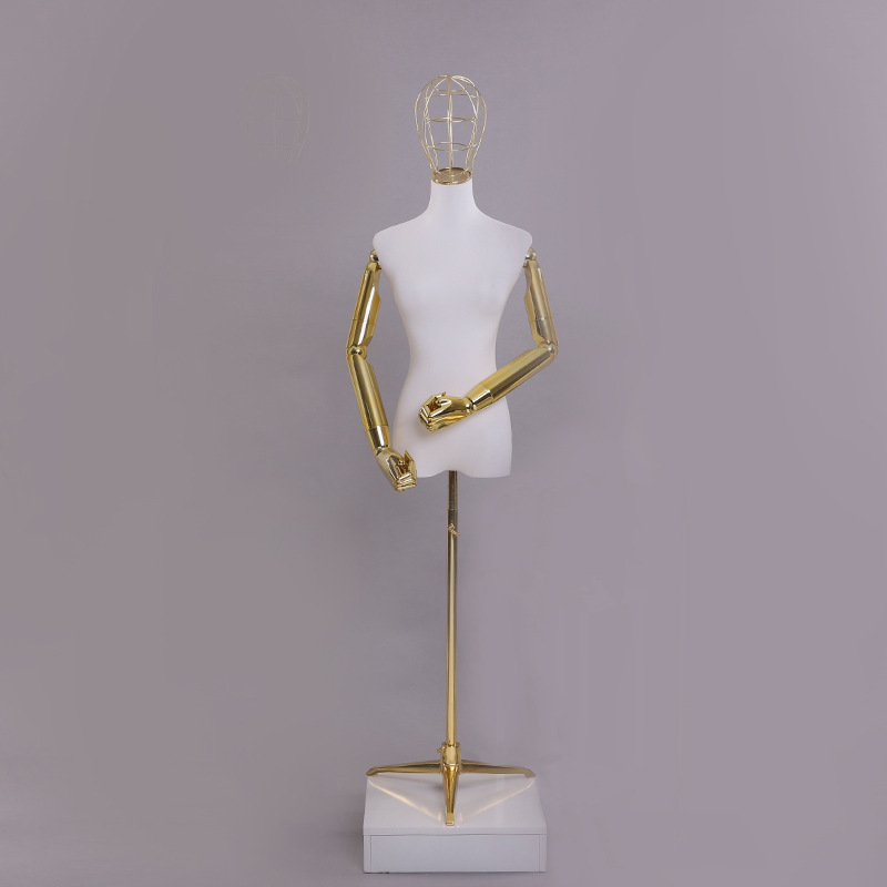 Modelo de tienda de ropa estante leche seda hembra medio cuerpo maniquí mesa modelo de cabeza pantalla estante ventana vestido de novia modelo accesorios femenino image 21