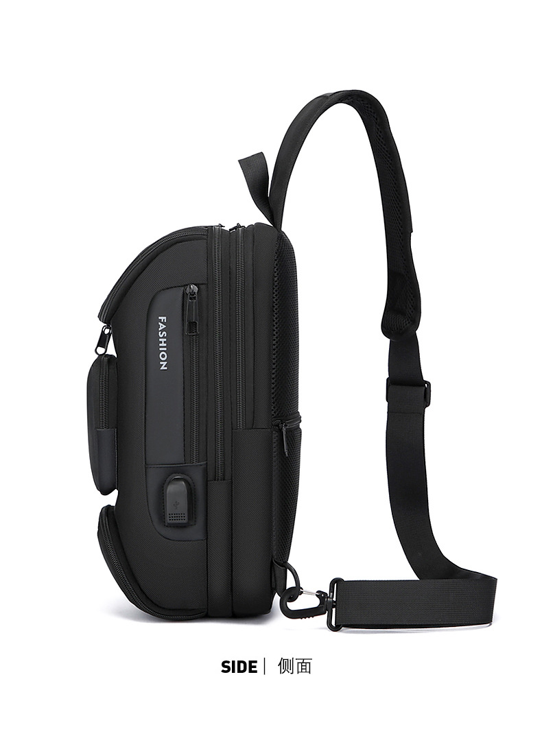 Men's chest bag, crossbody bag, men's fashionable and casual crossbody bag, crossbody backpack, single-shoulder bag, cross-border men's bag, chest bag, trendy undefined