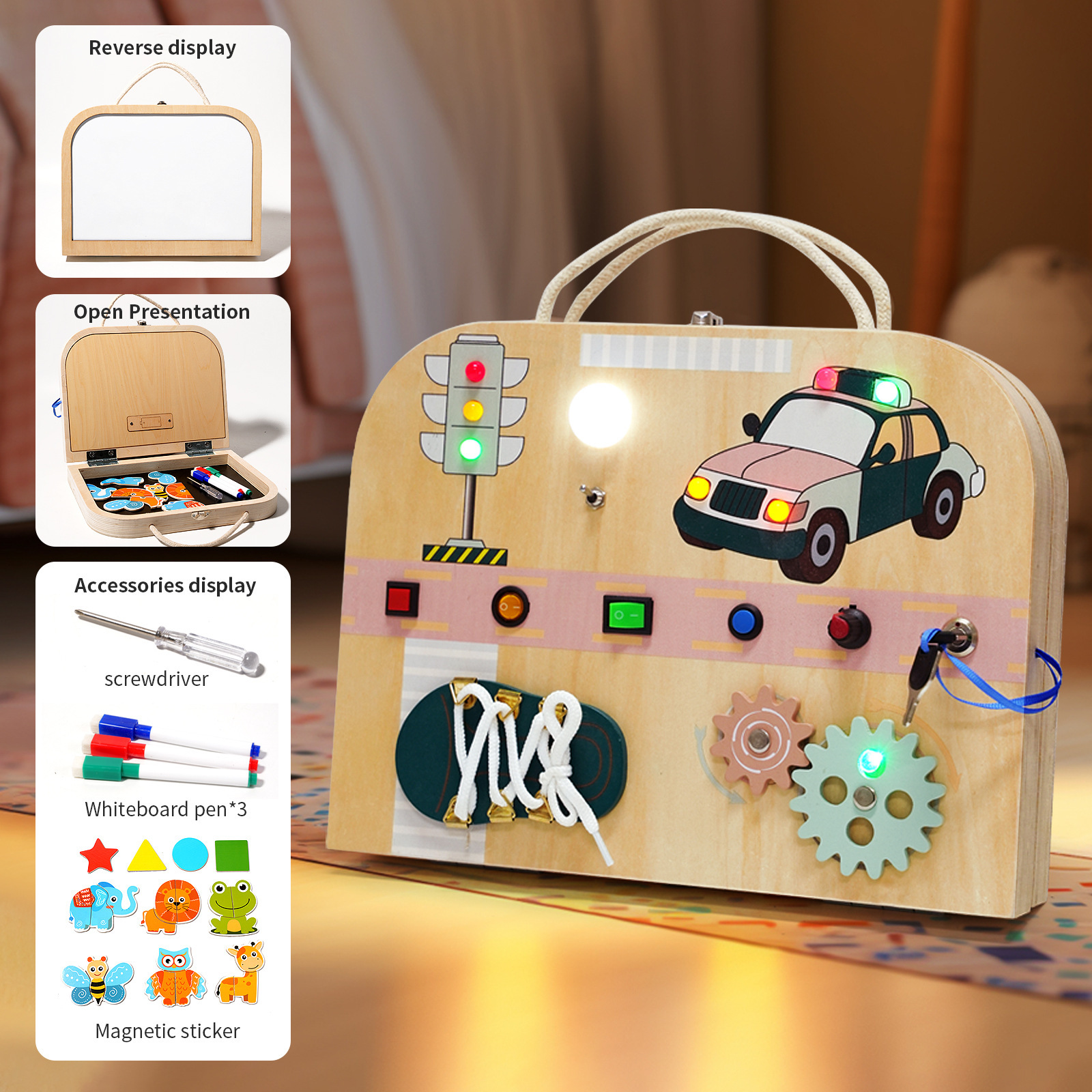 Terminado ocupado tablero DIY accesorios log color busyboard Montessori educación temprana juguetes regalo del bebé