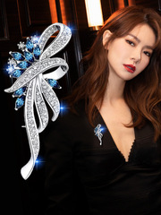 Manufacturer direct supply temperament brooch Instagram trendy personalized floral brooch for women amethyst pin to fix clothes autumn and winter accessories