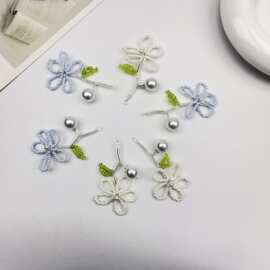 复古手工串珠米珠编织花朵 diy发簪包包耳环耳饰服饰衣帽鞋花辅料