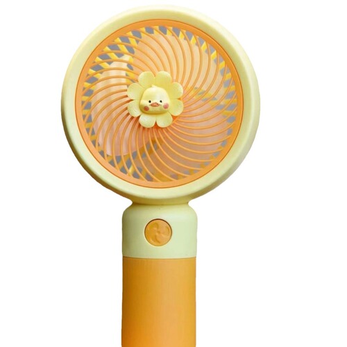 Cross-border new cute cartoon handheld with base fan mini USB charging summer outdoor portable fan